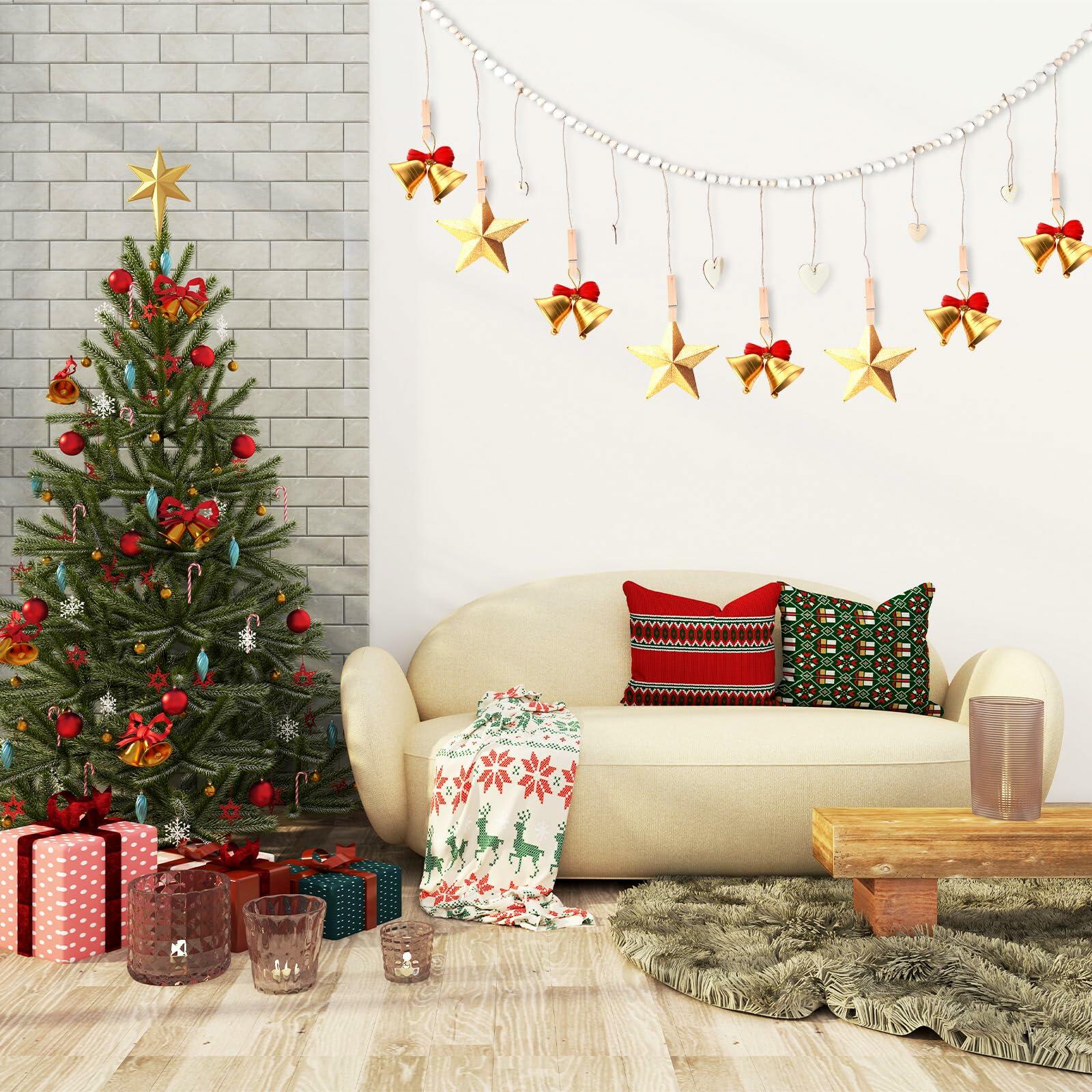 Hanging Photo Display with 9 Wooden Clips - Wall Decor Boho Dorm Room