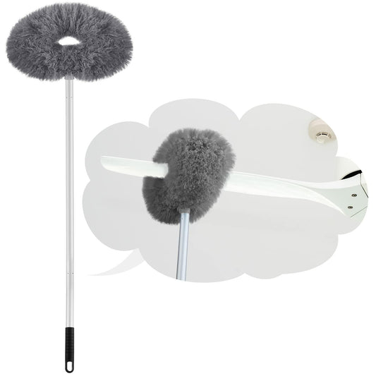 Hoolerry Ceiling Fan Cleaner Duster Microfiber Extendable Pole 13-49.7in Gray
