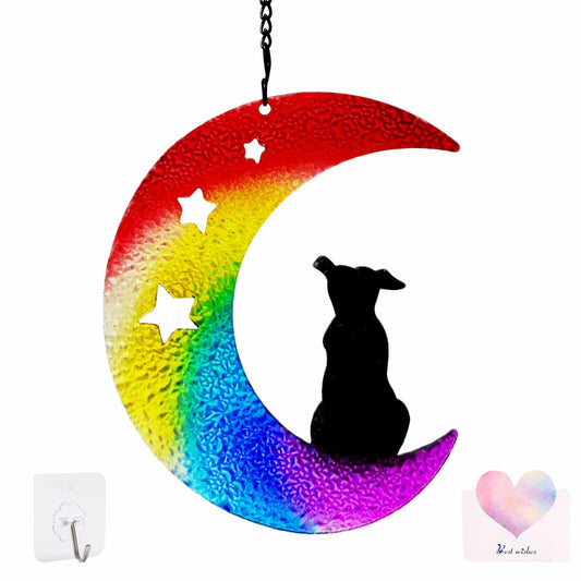 Dog Memorial Suncatcher Stained Glass Window Hanging Pet Sympathy Gift