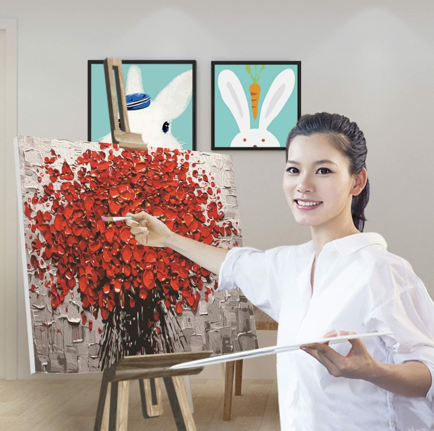 Ediximi Paint by Numbers Kit Tree of Life 12x16 Canvas with Wooden Frame