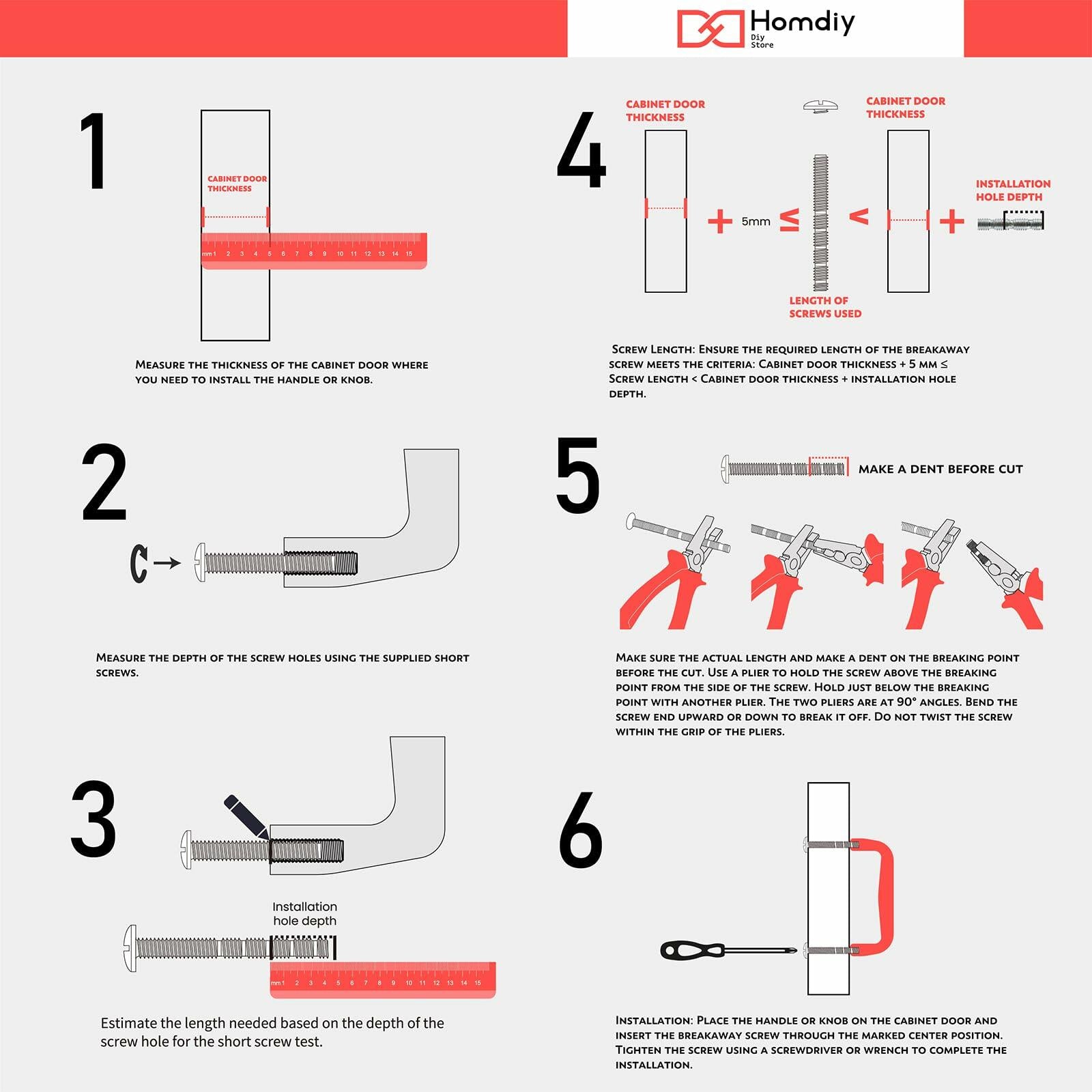 homdiy Matte Black T Bar Cabinet Knobs Kitchen Drawer 10 Pack