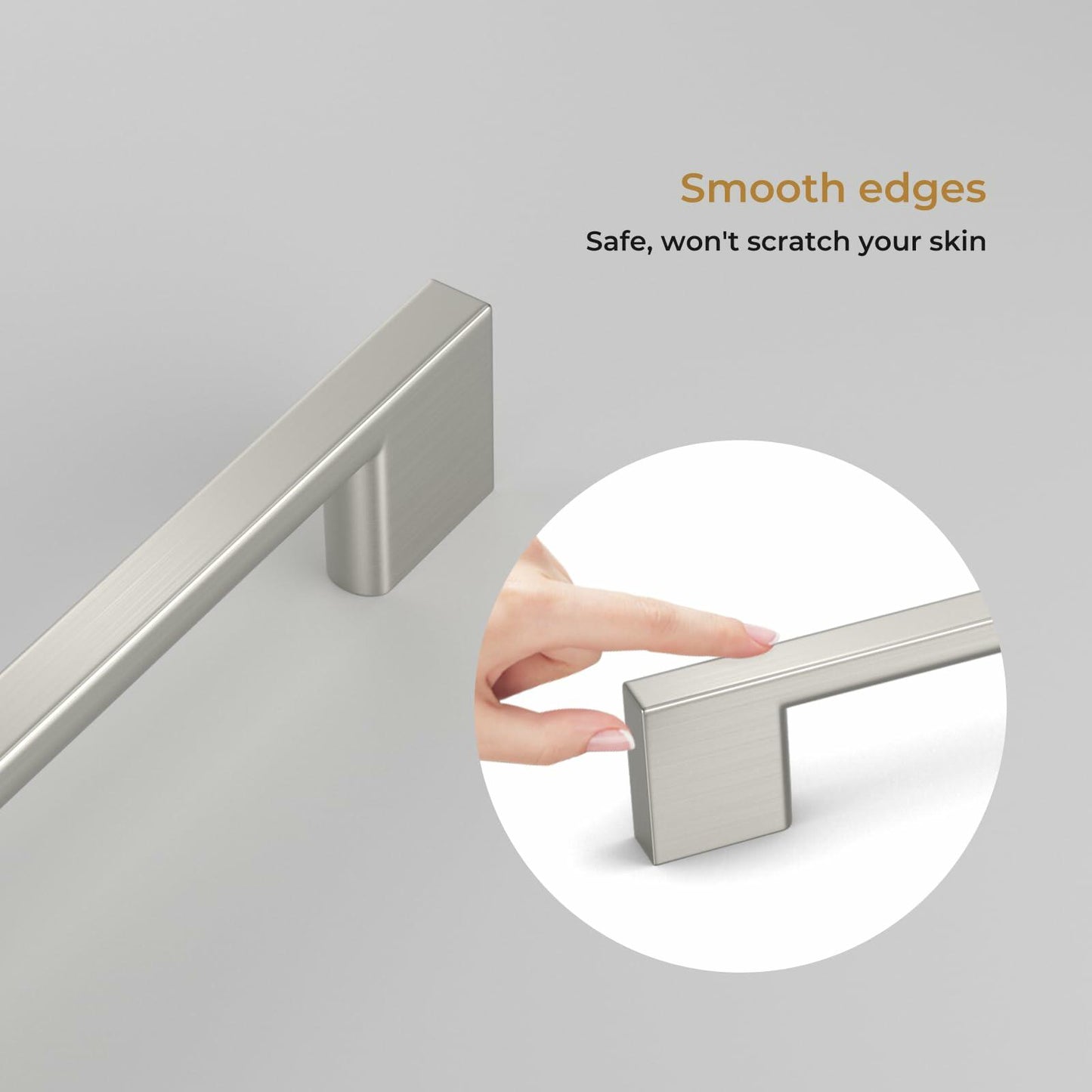 Haliwu 6 Pack Black Cabinet Handles 3-3/4 Inch Hole Center Modern Pulls