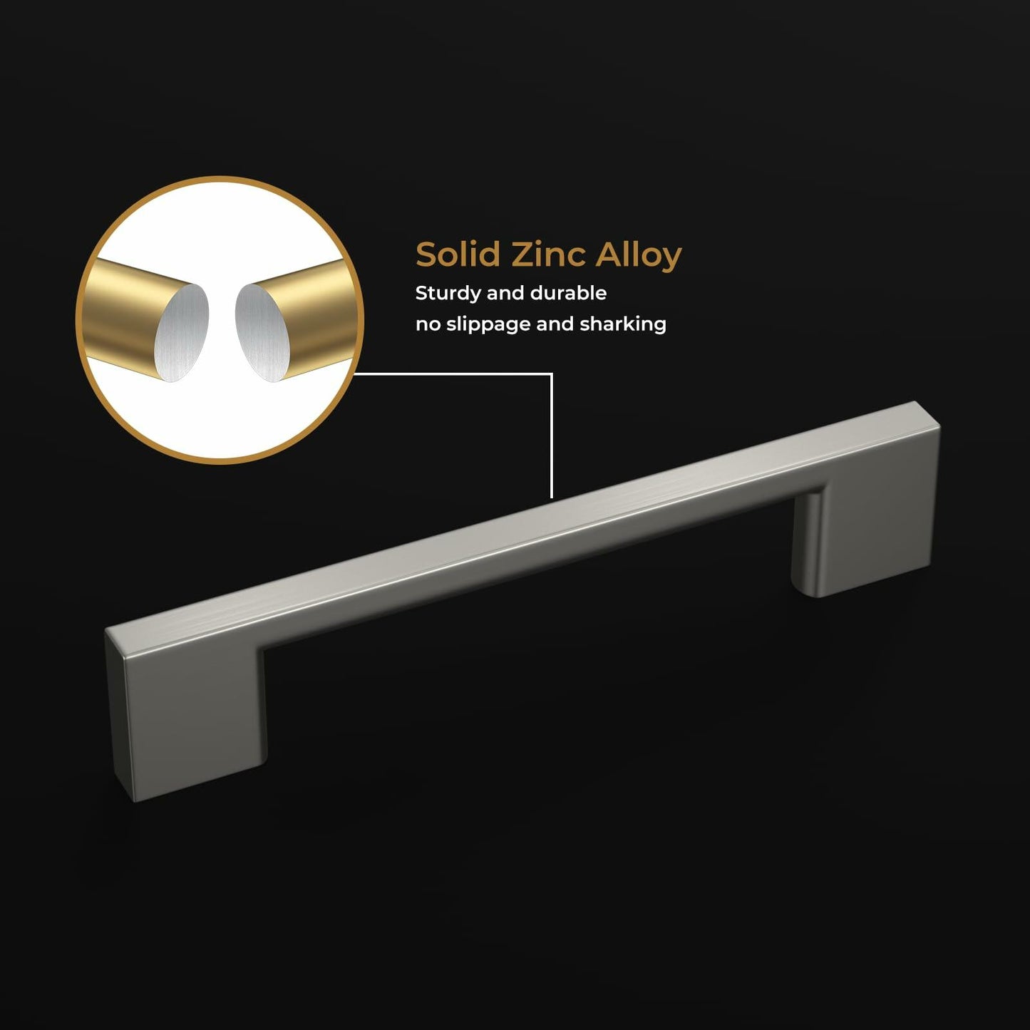 Haliwu 6 Pack Black Cabinet Handles 3-3/4 Inch Hole Center Modern Pulls