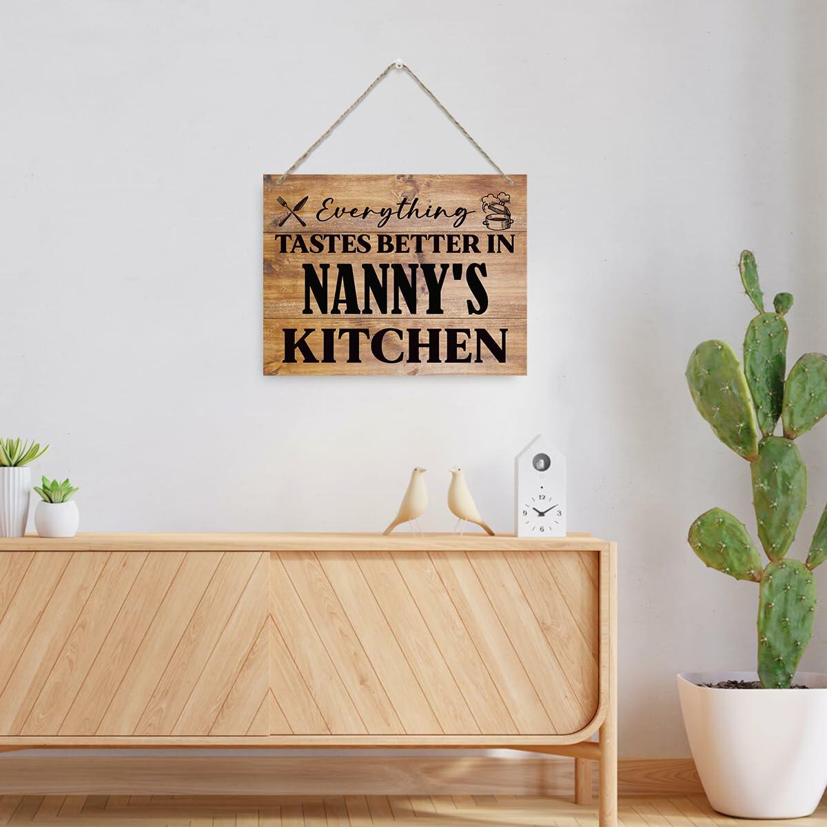 Rustic Wooden Kitchen Sign Grandma Gift Hanging Farmhouse 15x11.4 Inches