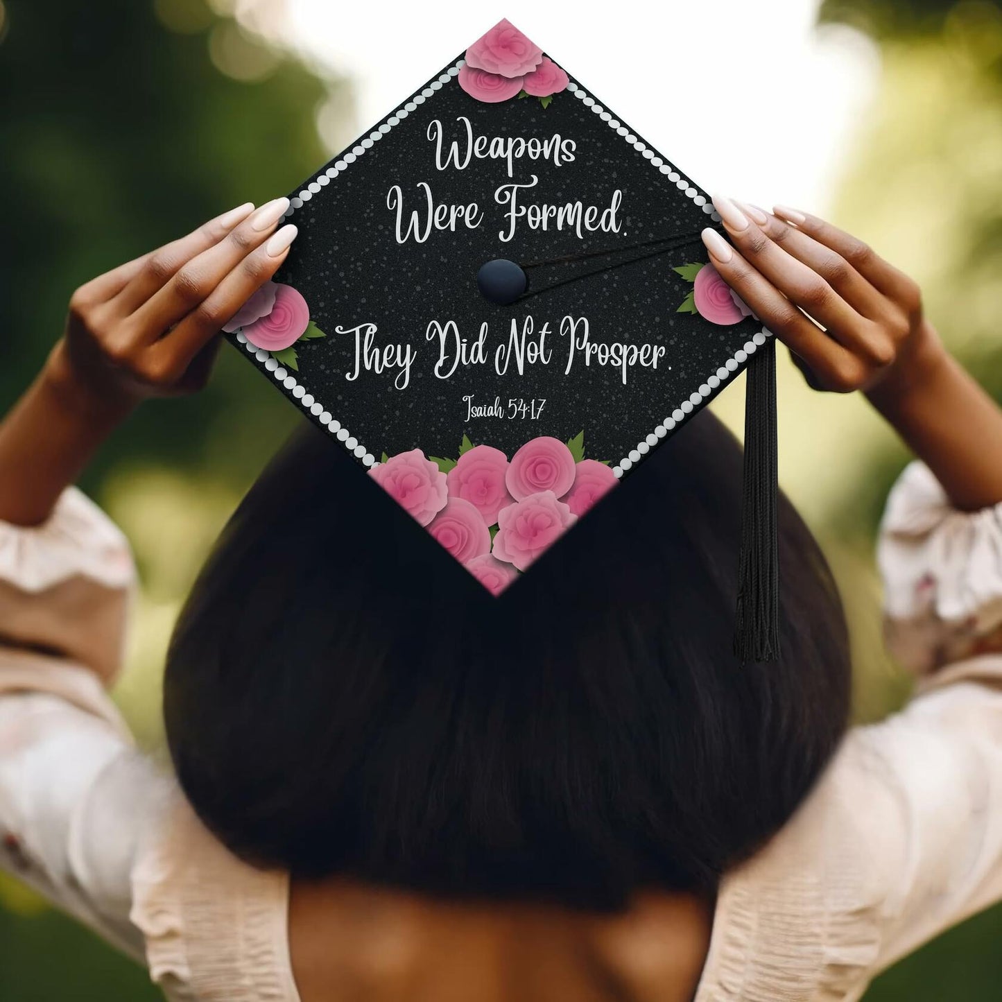 ADVANSYNC Graduation Cap Topper - Weapons Were Formed, They Did Not Prosper