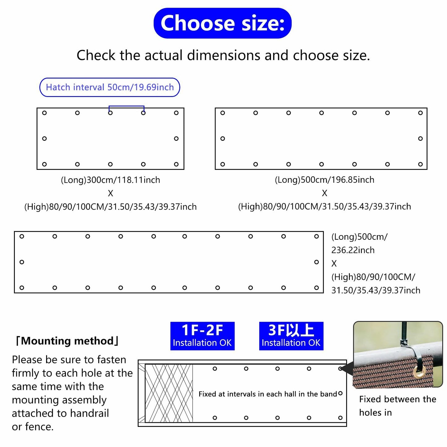 demoul Privacy Fence Balcony Screen Outdoor Patio Cover 3x5.75 ft