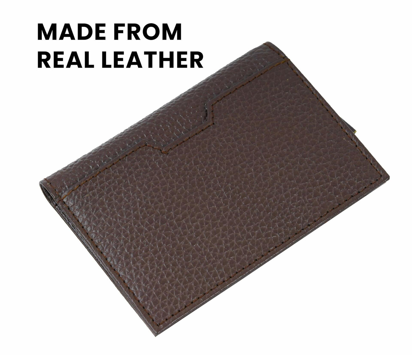 Decrum DISC Real Leather RFID Card Holder Men Brown Slim Minimalist