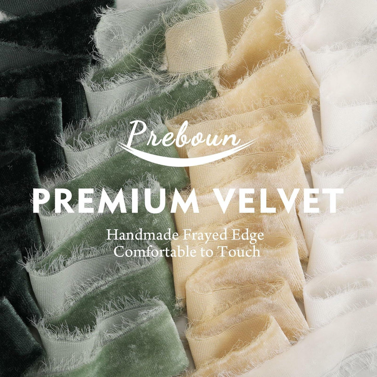 Preboun Christmas Velvet Ribbon 4 Rolls 1 Inch Lively Color 24 Yards
