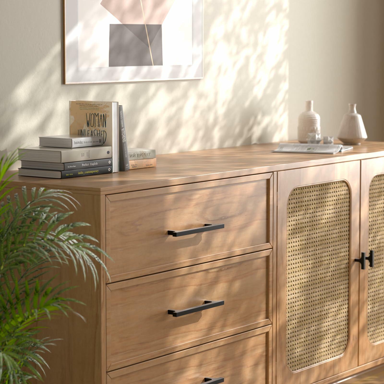 homdiy Matte Black T Bar Cabinet Knobs Kitchen Drawer 10 Pack