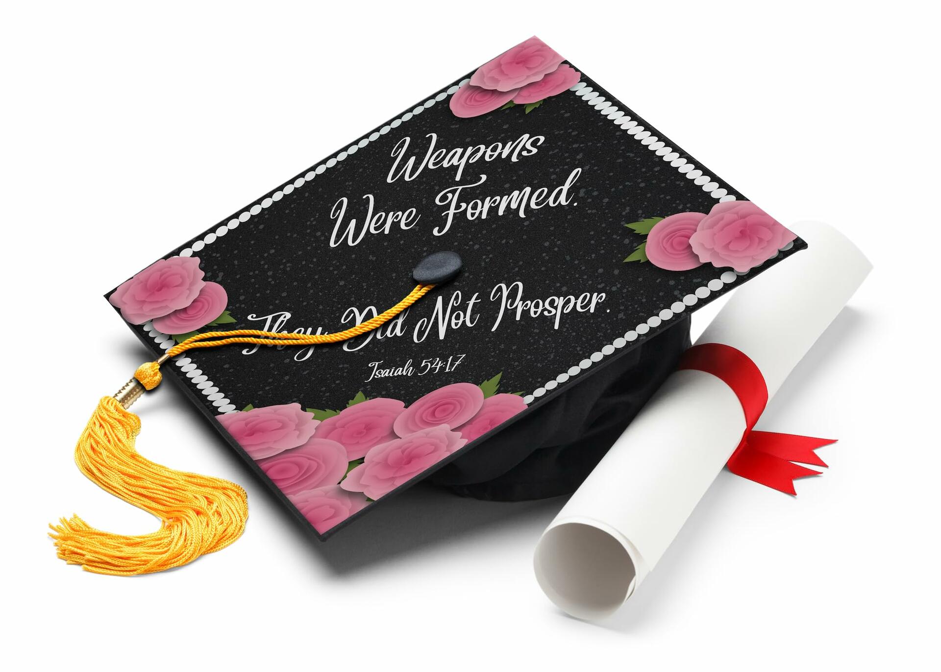 ADVANSYNC Graduation Cap Topper - Weapons Were Formed, They Did Not Prosper