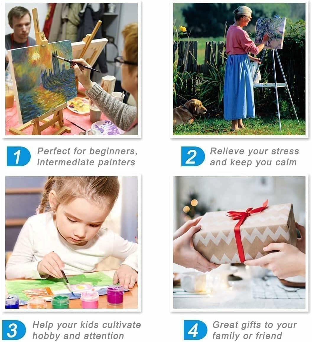 Ediximi Paint by Numbers Kit Tree of Life 12x16 Canvas with Wooden Frame