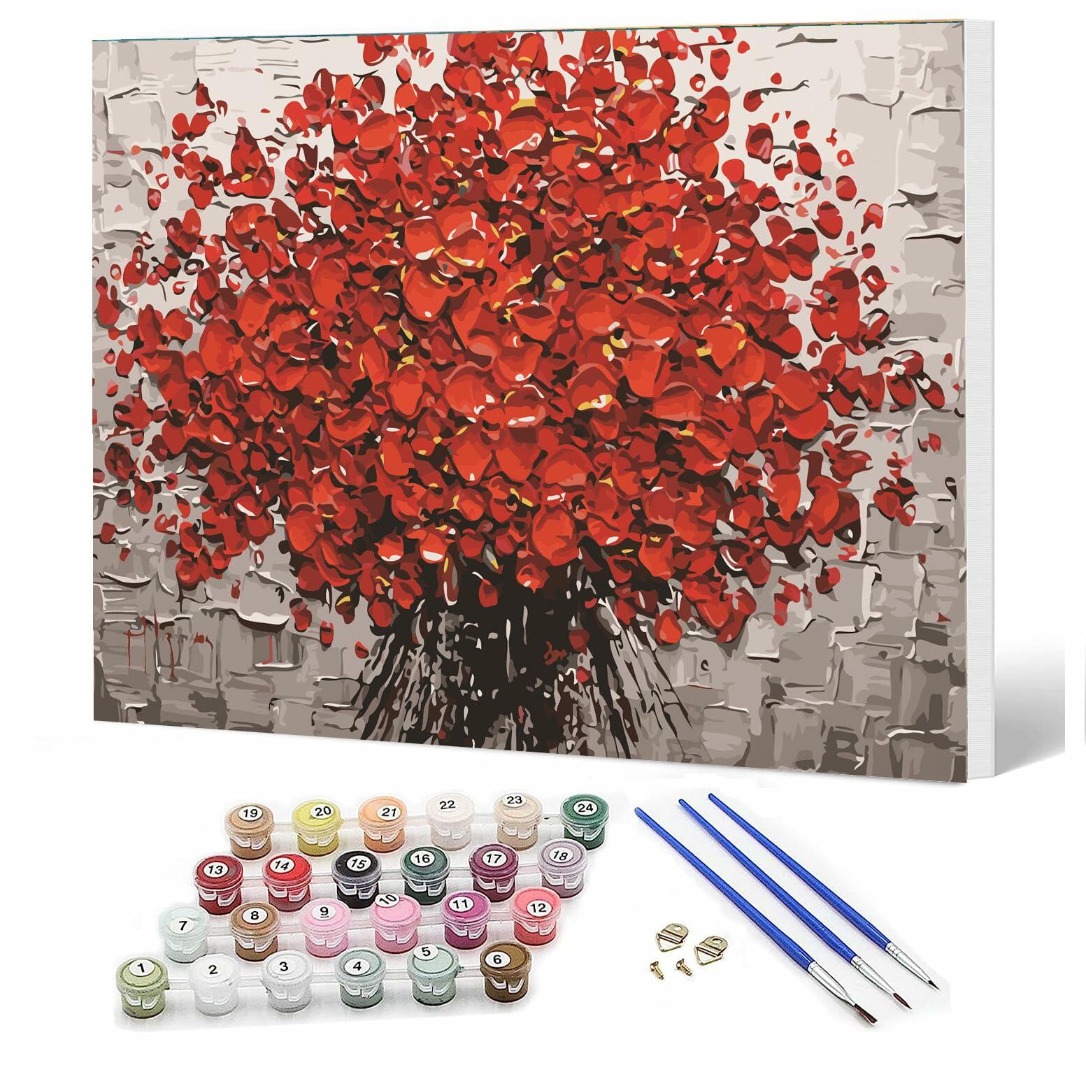 Ediximi Paint by Numbers Kit Tree of Life 12x16 Canvas Wooden Frame