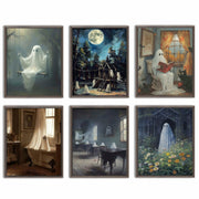 HD WOOD CRAFT Halloween Ghost Wall Art Prints Vintage Posters Unframed