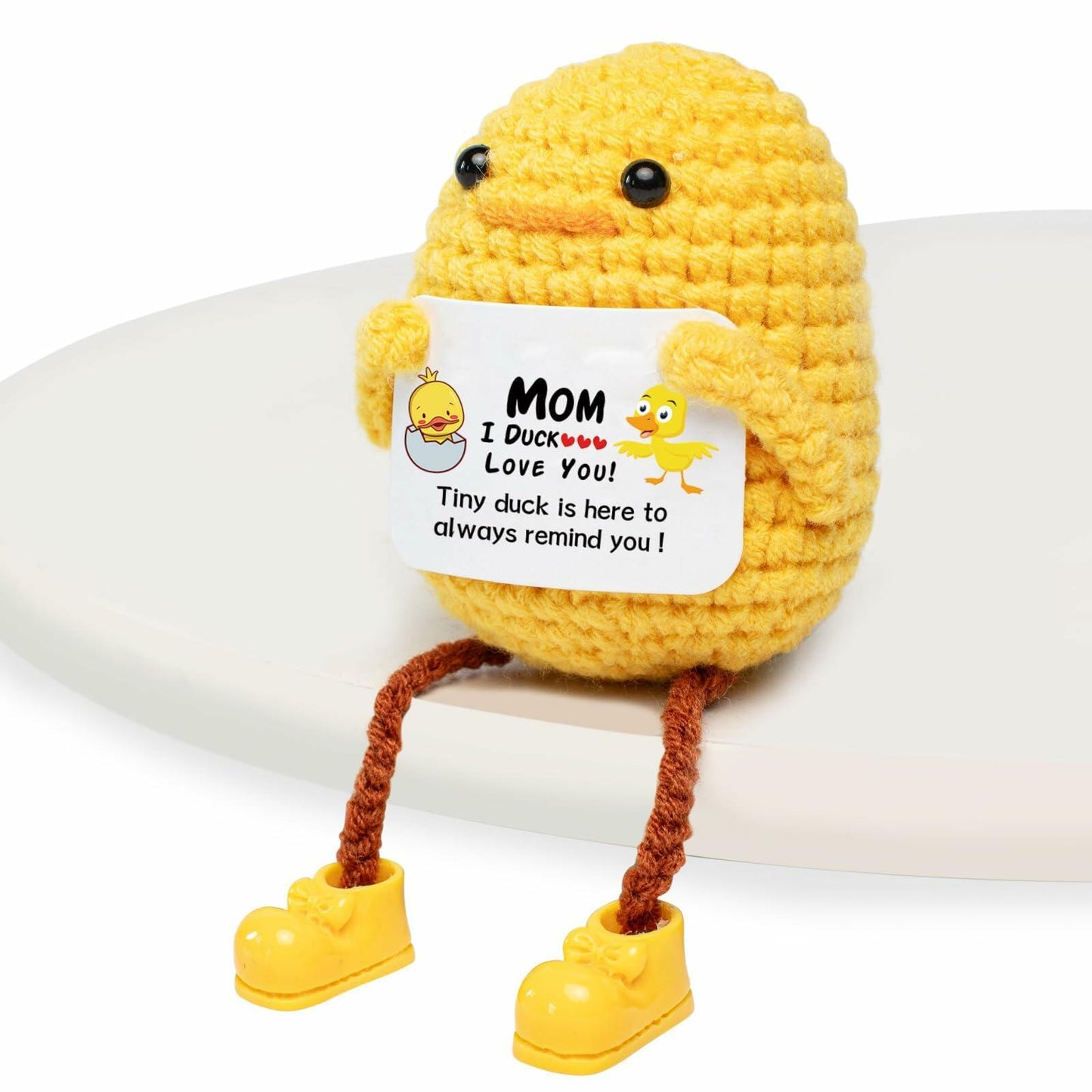 Artlunar Positive Duck Emotional Support Crochet Gift for Mom I Love You
