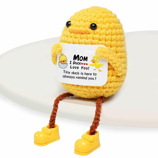 Artlunar Positive Duck Emotional Support Crochet Gift for Mom I Love You