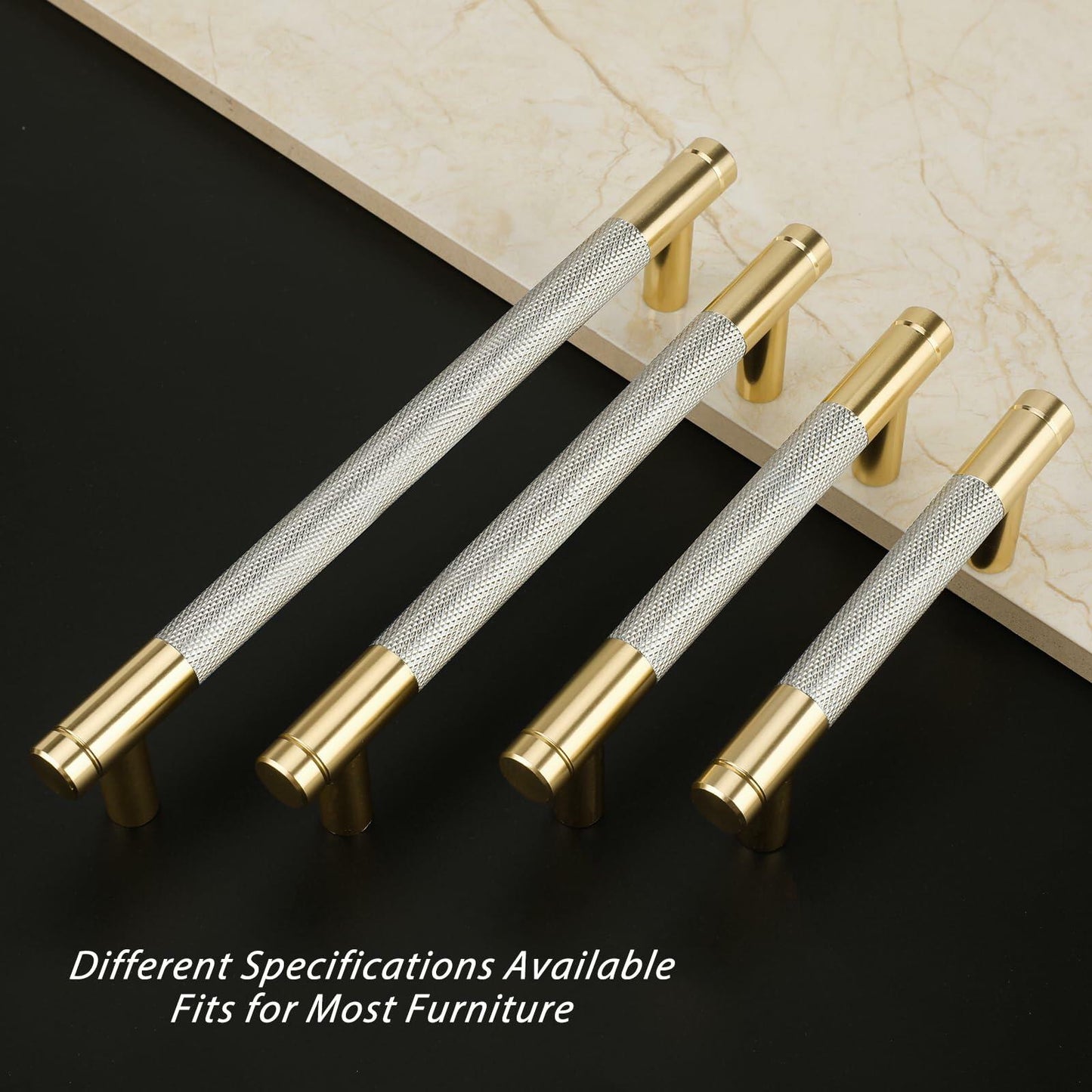 Rergy Knurled Cabinet Handles 25 Pack Champagne Bronze 1-Hole Diamond Pattern