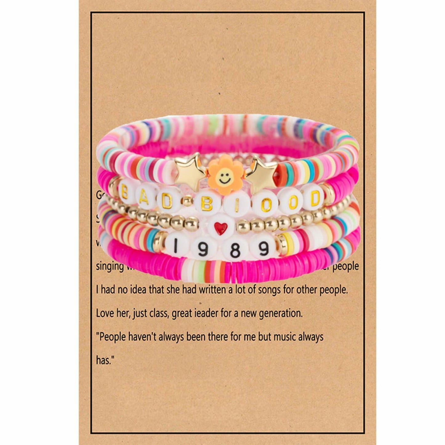 Taylo Sweet 5Pcs Beaded Friendship Bracelets for Women Multi Color