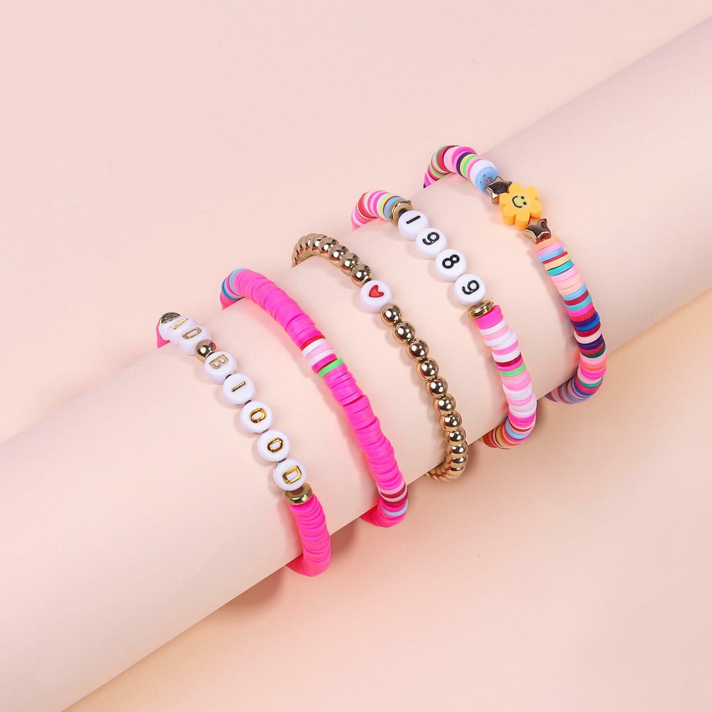 Taylo Sweet 5Pcs Beaded Friendship Bracelets for Women Multi Color