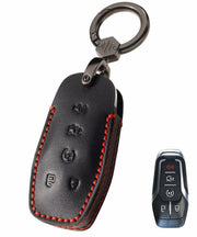 YONUFI Leather Key Fob Cover Remote Case Protector for Ford Explorer Escape