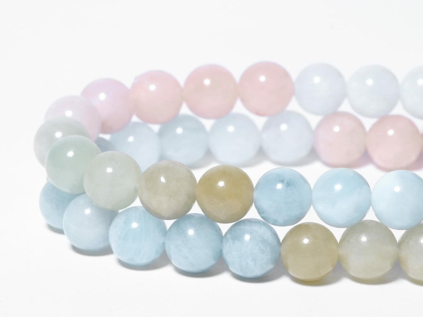 Song Xi Natural Aquamarine 6mm Round Gemstone Beads 60Pcs