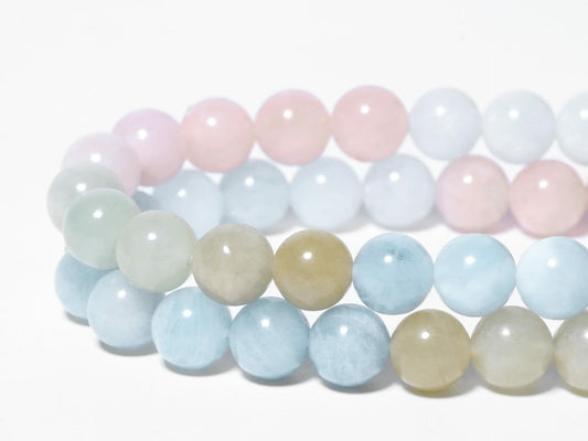 Song Xi Natural Aquamarine 6mm Round Gemstone Beads 60Pcs