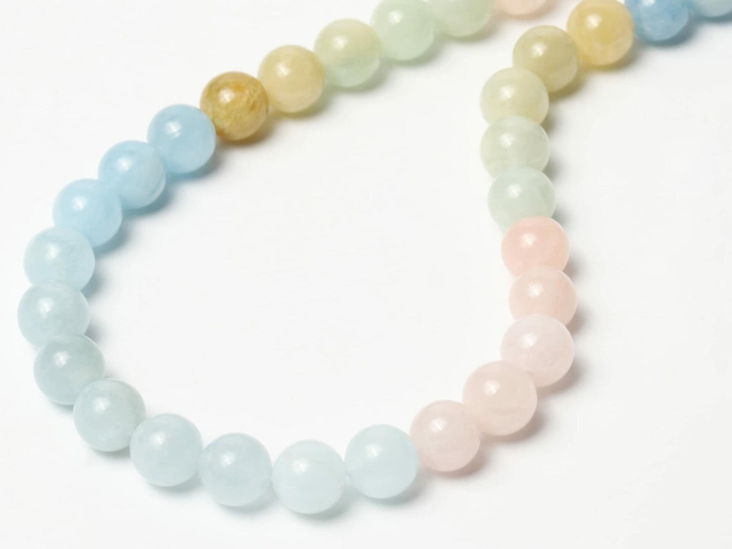 Song Xi Natural Aquamarine 6mm Round Gemstone Beads 60Pcs