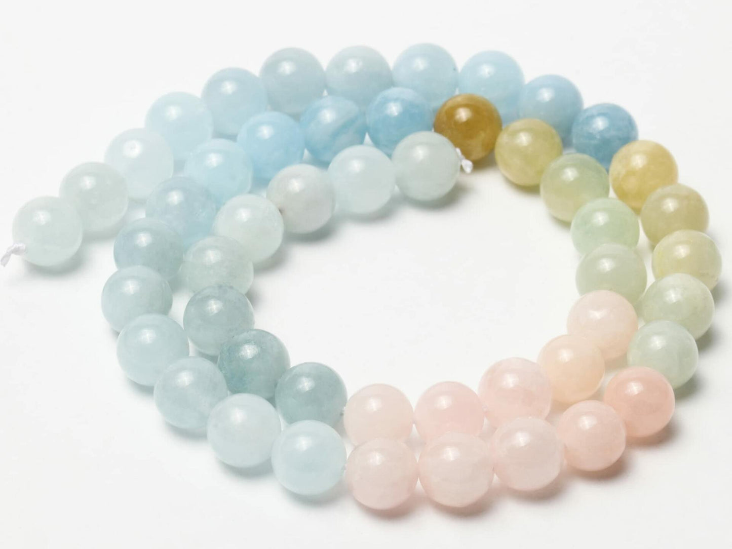 Song Xi Natural Aquamarine 6mm Round Gemstone Beads 60Pcs