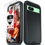 Google Pixel 8a Case Heavy Duty Military Shockproof Red + 2 Screen Protectors