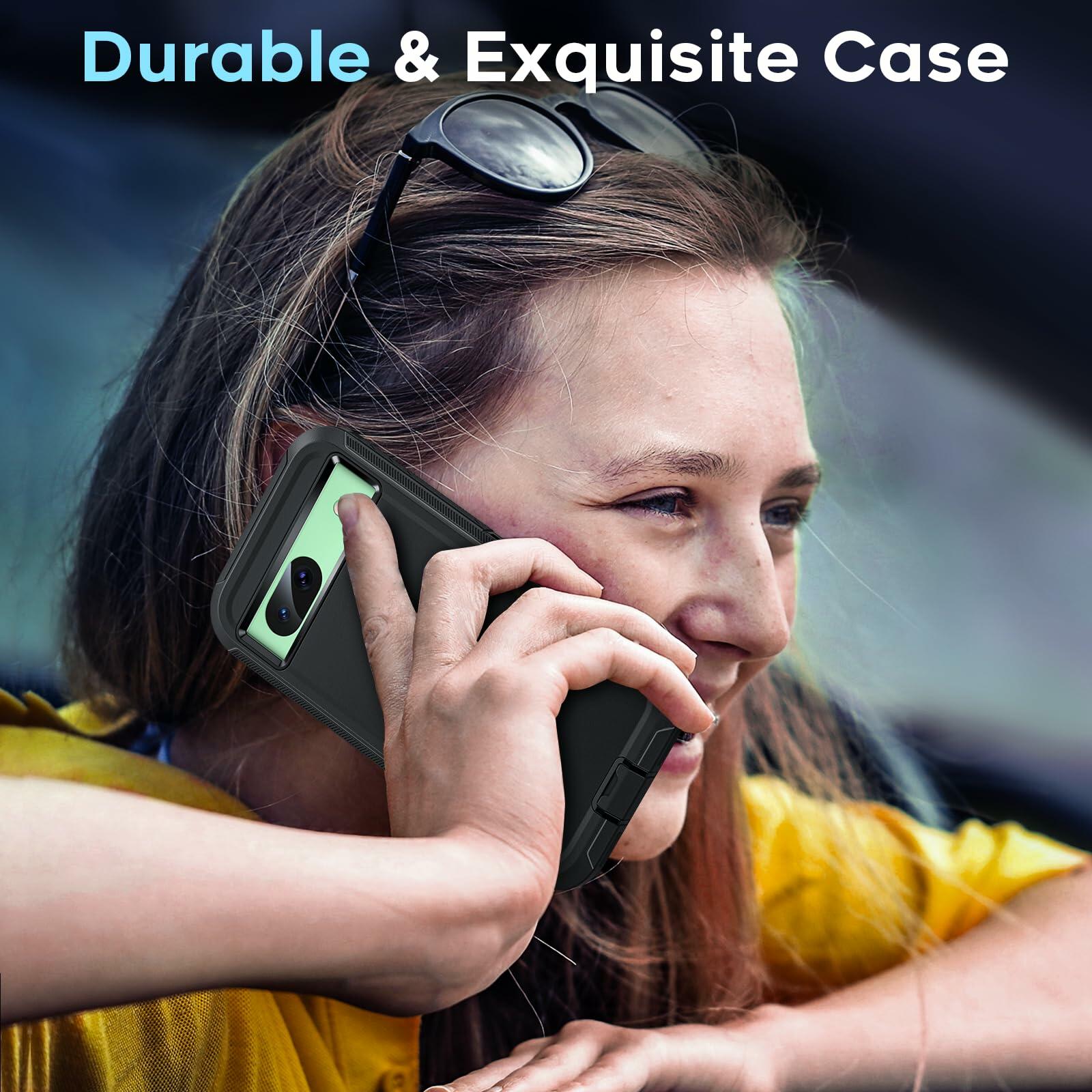 Google Pixel 8a Case Heavy Duty Military Shockproof Red + 2 Screen Protectors