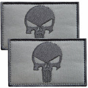 Bluyellow Tactical Skull Embroidered Patches Gray 3x2in 2pcs Set