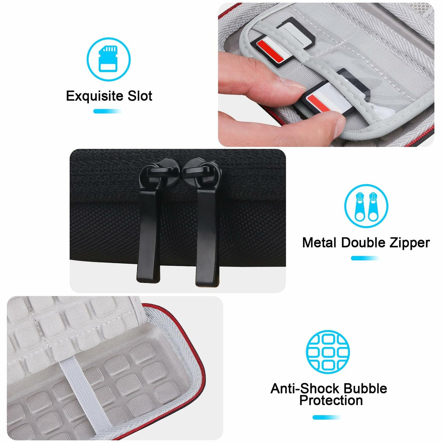 Lacdo Hard Carrying Case for Crucial X8 Portable SSD 1TB 2TB 4TB Black+Gray