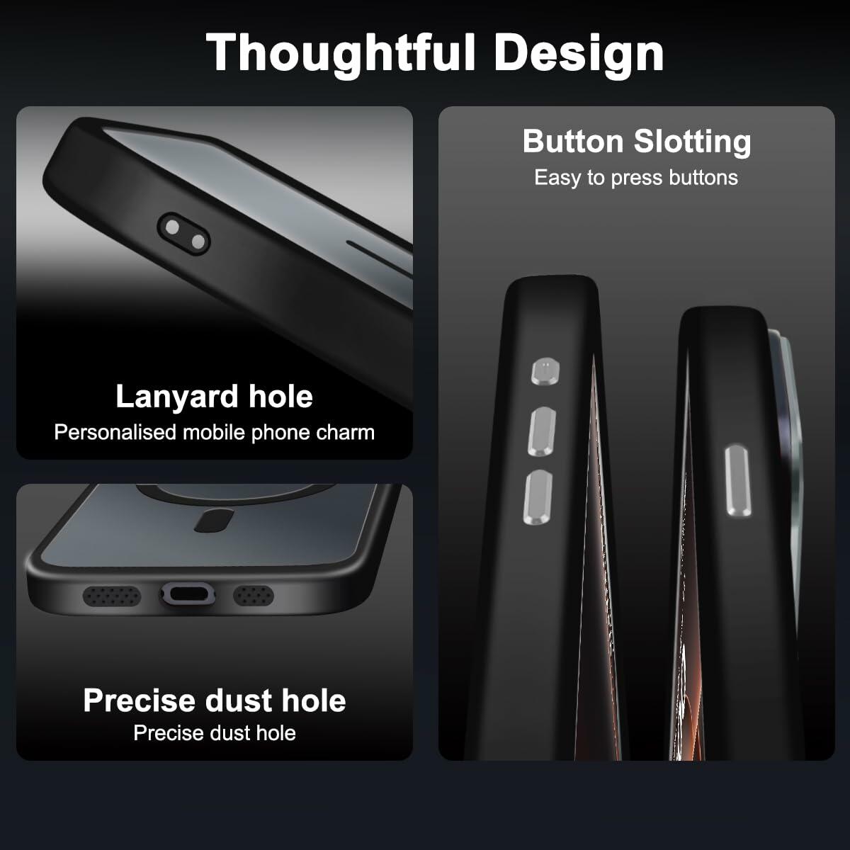 ATUTEN iPhone 16 Pro Max Case Magnetic Shockproof Grey 6.9 Inch