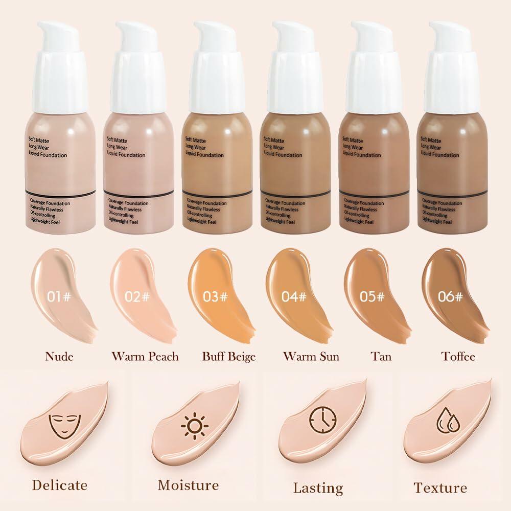 Lorac Velvet Foundation Soft Matte 24HR Oil Control 06 Toffee 2 Pack