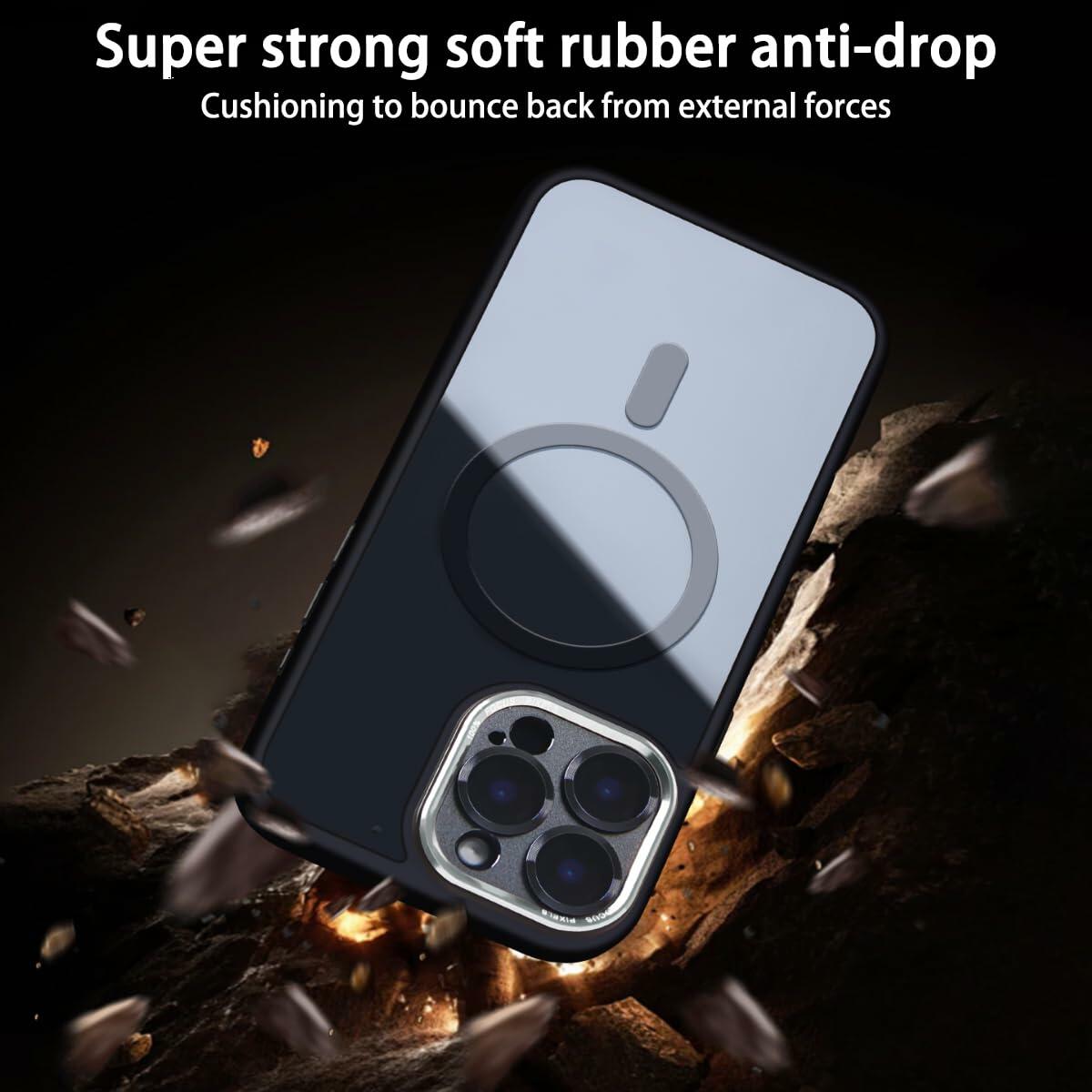 ATUTEN iPhone 16 Pro Max Case Magnetic Shockproof Grey 6.9 Inch