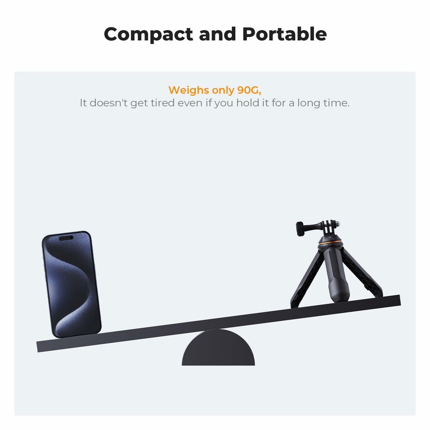 K&F Concept Selfie Stick Tripod 33.5cm Portable Vlog Grip for GoPro DJI Black
