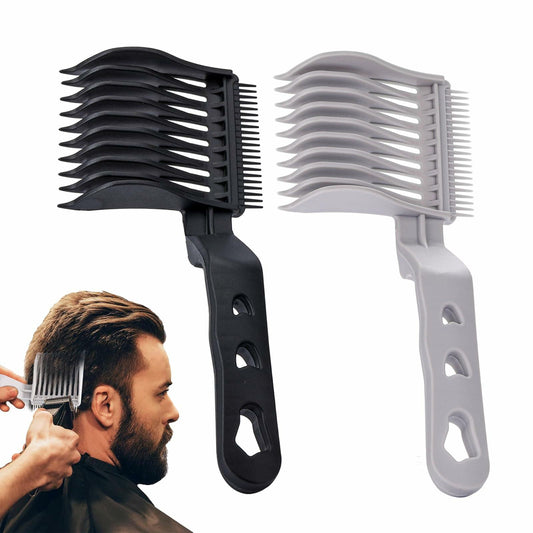 Juszok 2Pcs Fade Comb for Men Hair Cut Barber Hair Fade Tool - Black Grey