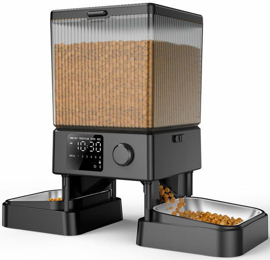 oneisall Automatic Cat Feeder for 2 Cats 5L 20 Cups Indoor Timed Dispenser