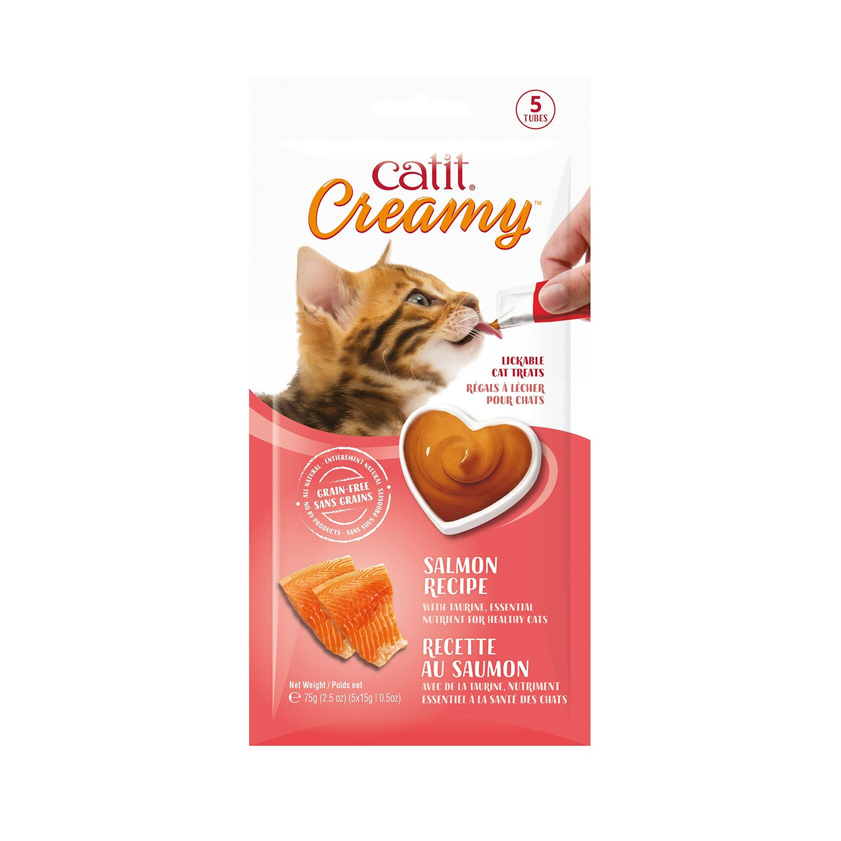 BestBy06/25 Catit Creamy Lickable Cat Treat Salmon 5-Pack Hydrating Healthy