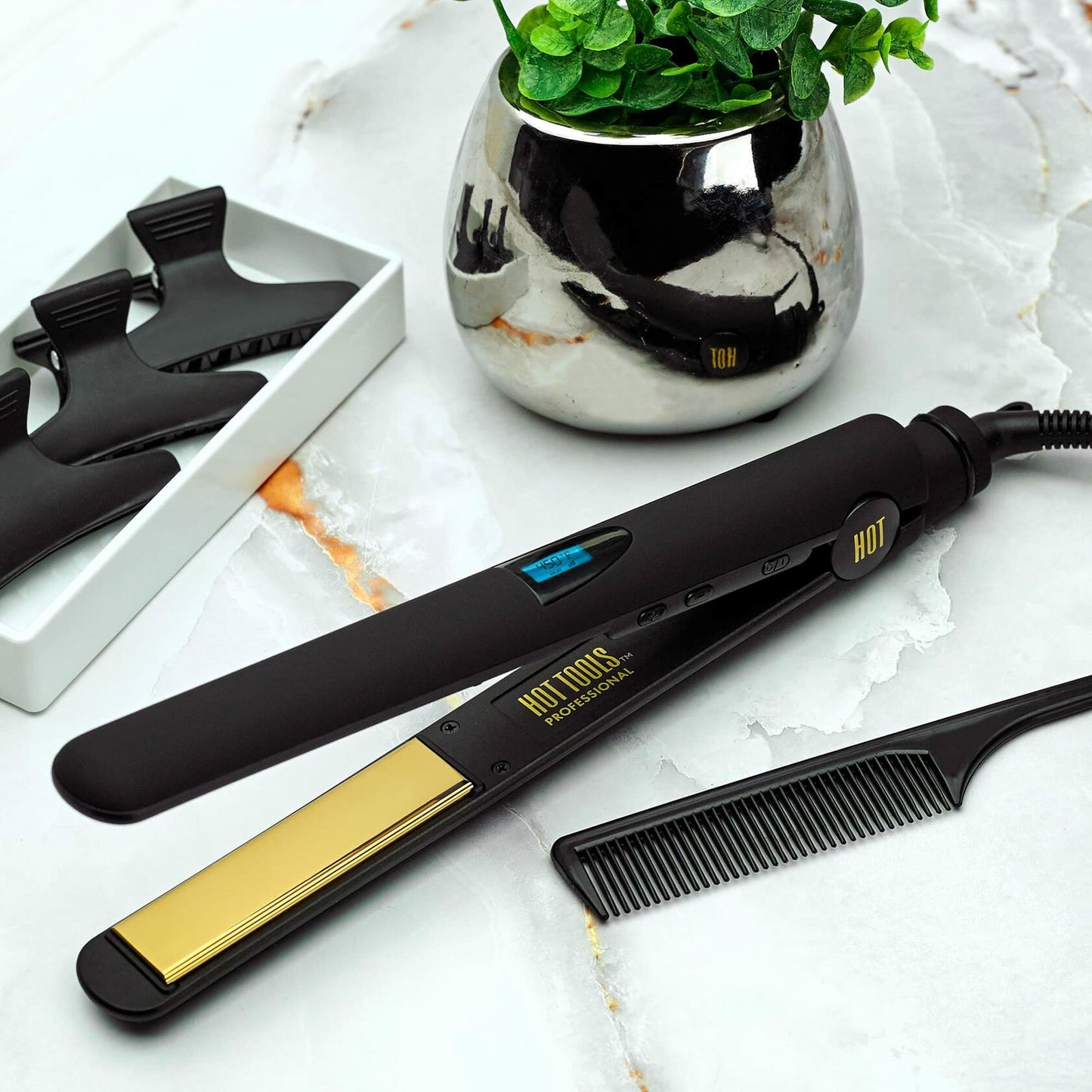 [Like_new] Hot Tools Professional Titanium Ceramic 1" Digital Flat Iron, 1 ct.