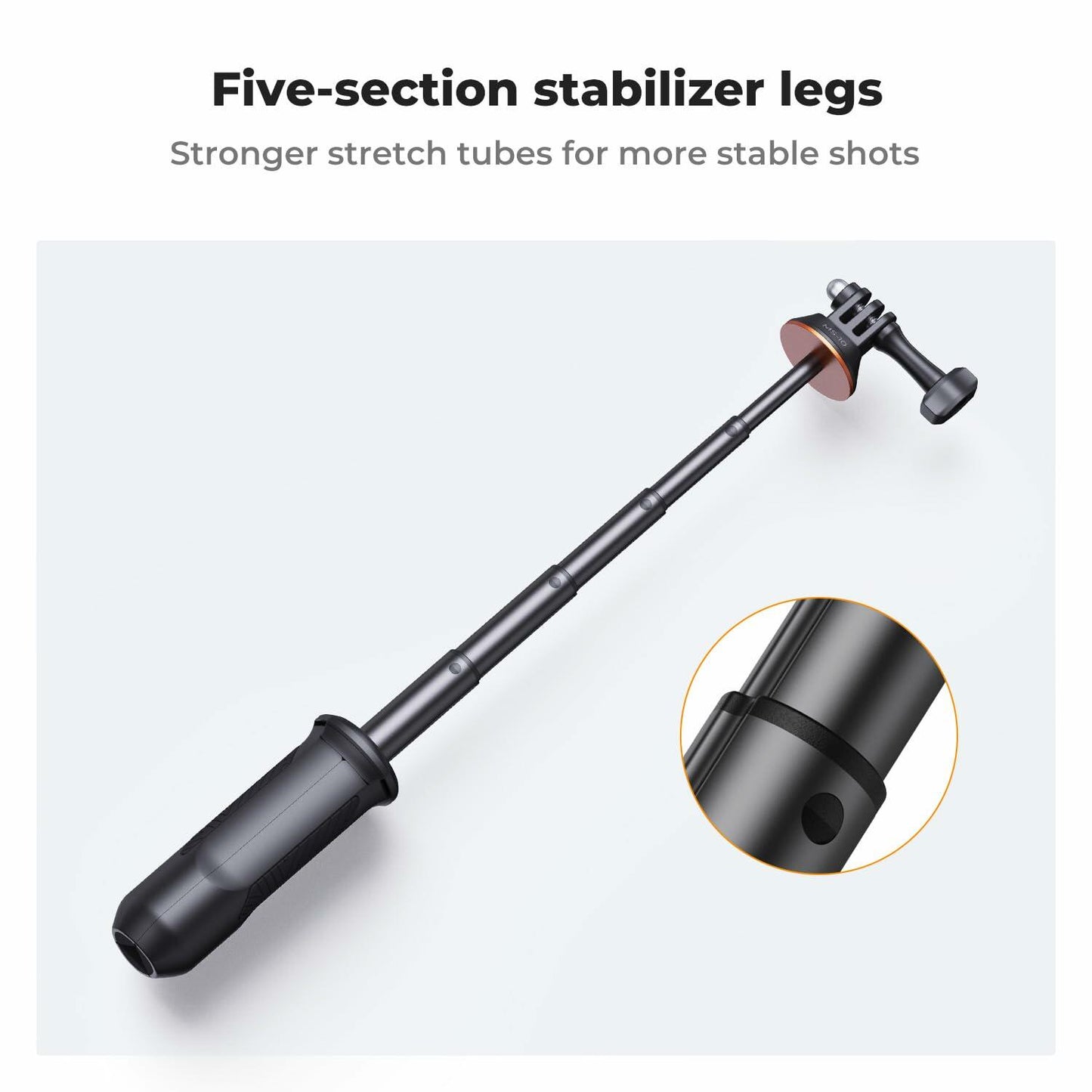 K&F Concept Selfie Stick Tripod 33.5cm Portable Vlog Grip for GoPro DJI Black