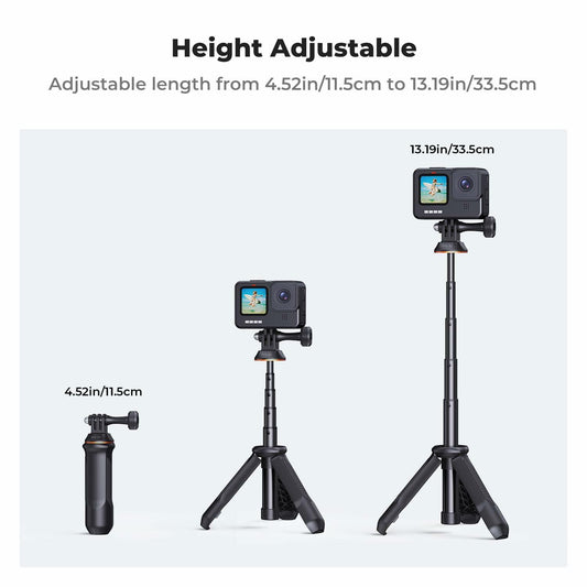 K&F Concept Selfie Stick Tripod 33.5cm Portable Vlog Grip for GoPro DJI Black