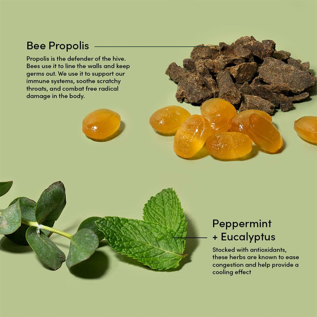 BestBy01/26 Beekeeper's Naturals Soothing Mint Eucalyptus Cough Drops 14 Ct