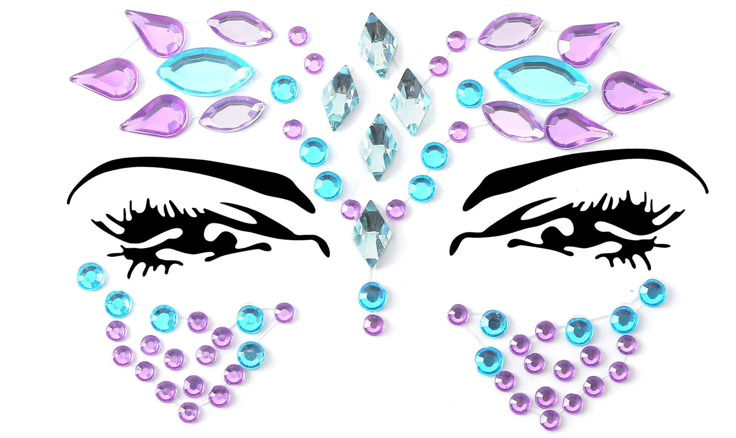 FACEGEM LONDON Face Gems Adhesive Glitter Tattoo Stickers 21 PCS