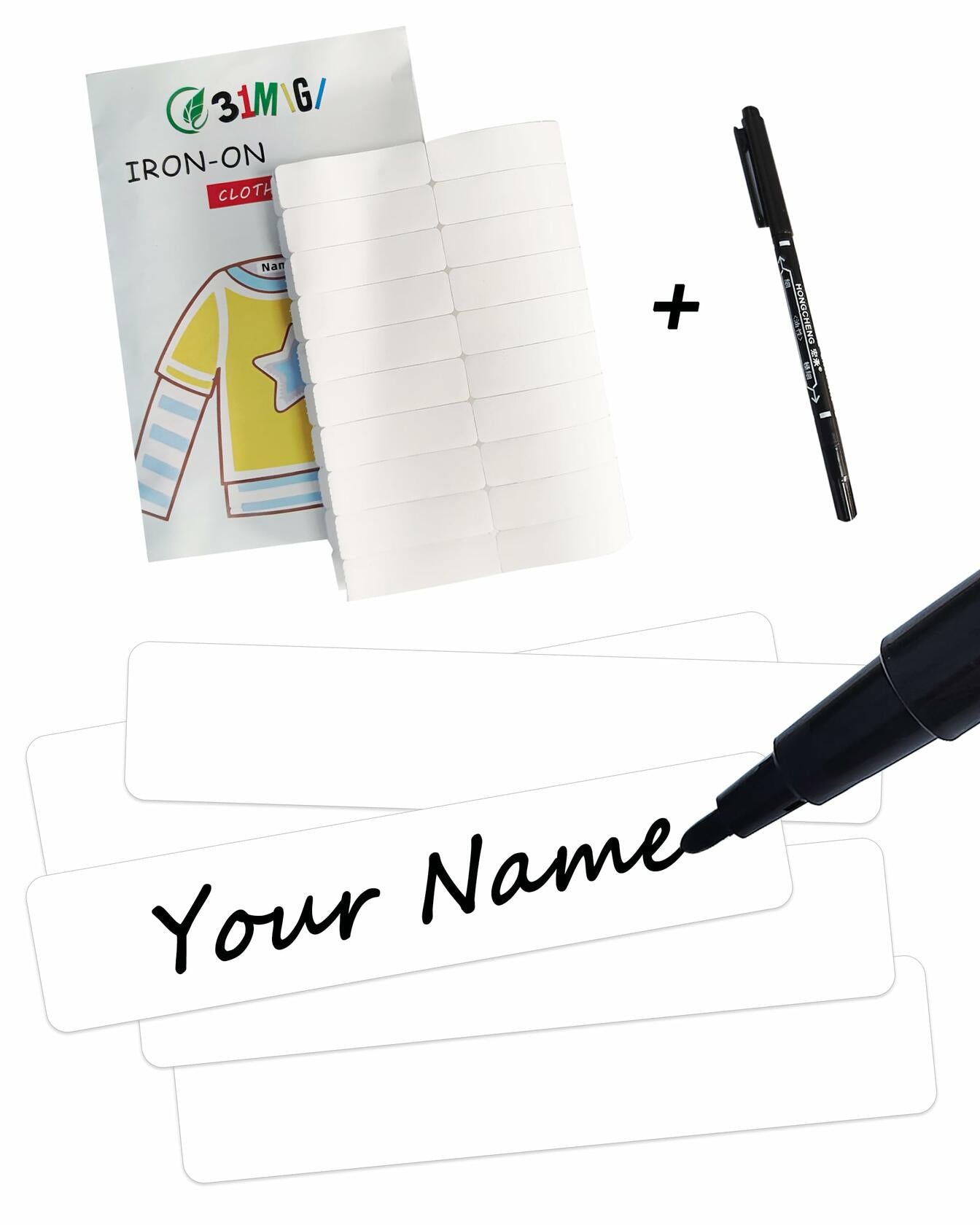 31MIGI Fabric Markers Iron On Name Tags 1.75x0.5in 95pcs
