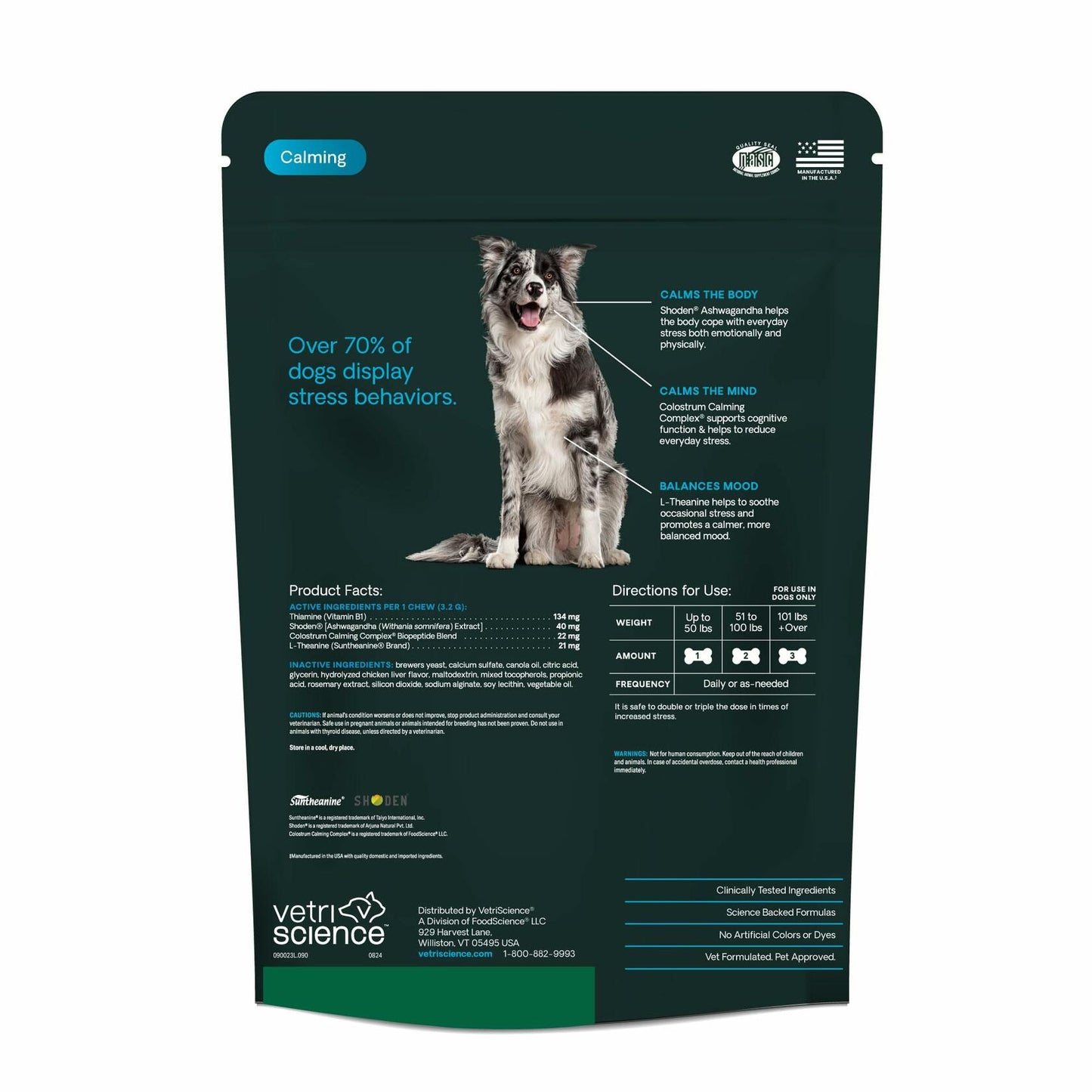 VetriScience Calm & Confident Calming Chews for Dogs Chicken 90ct