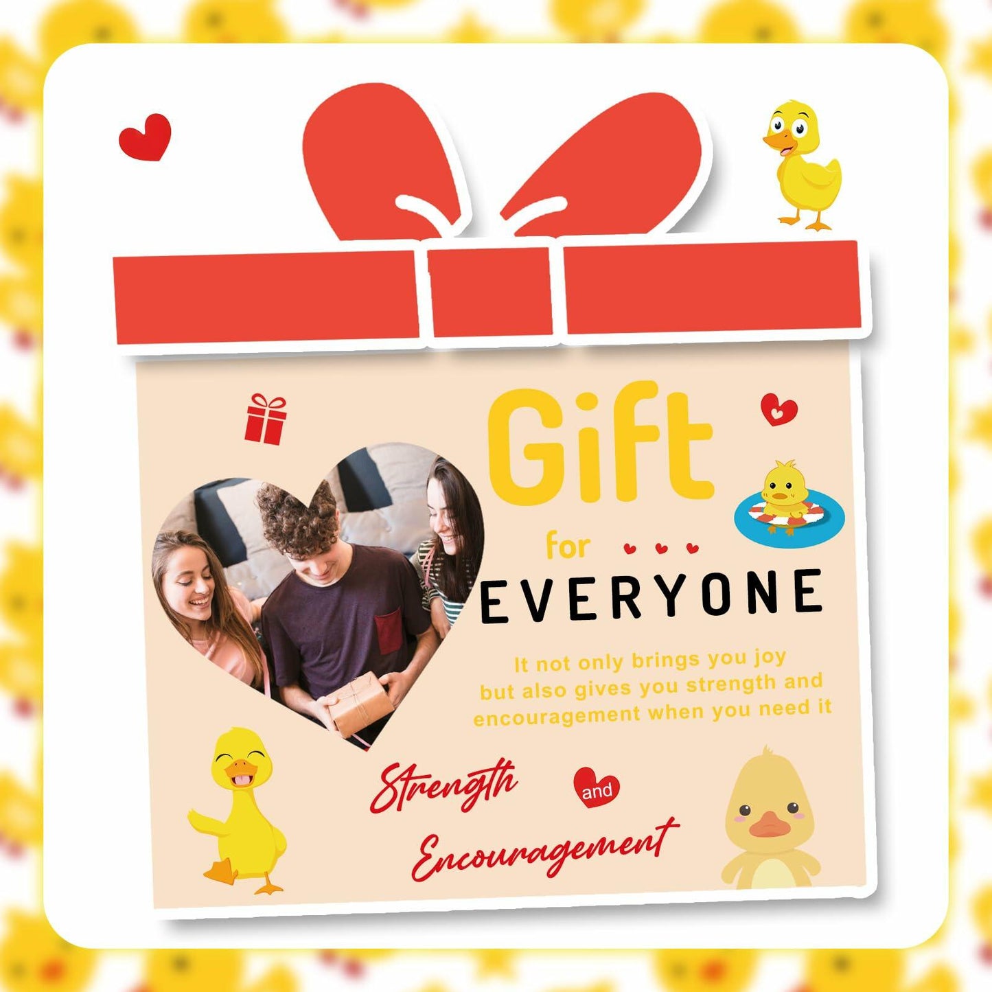 Artlunar Positive Duck Emotional Support Crochet Gift for Sister with Card