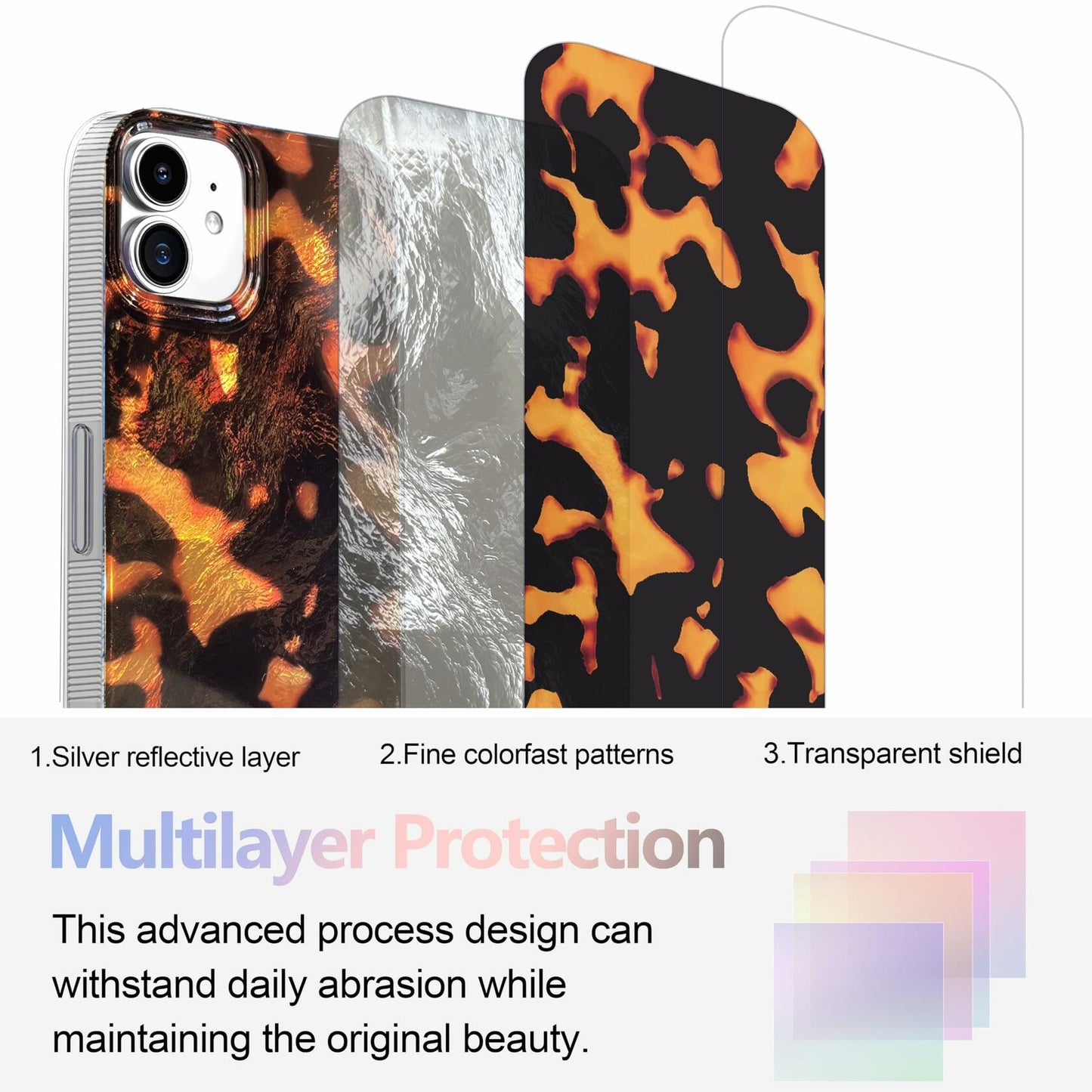 buccilly iPhone 12/12 Pro TPU Shockproof Case Brown Tortoise Shell