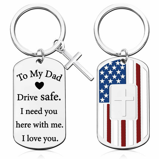 Zaamwoyy Dad Gifts Keychain from Daughter Son Birthday Christmas Gift