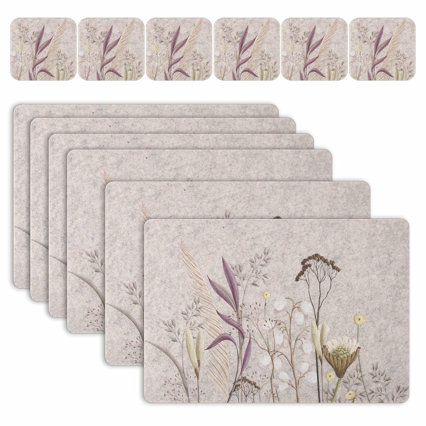 Casaido Table Placemats Set of 6 Heat Resistant Non Slip Green 17x12