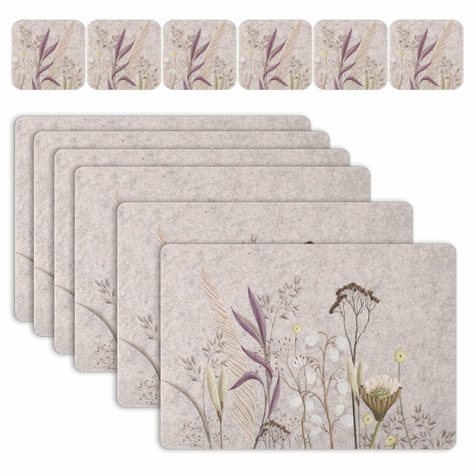 Casaido Table Placemats Set of 6 Heat Resistant Non Slip Green 17x12